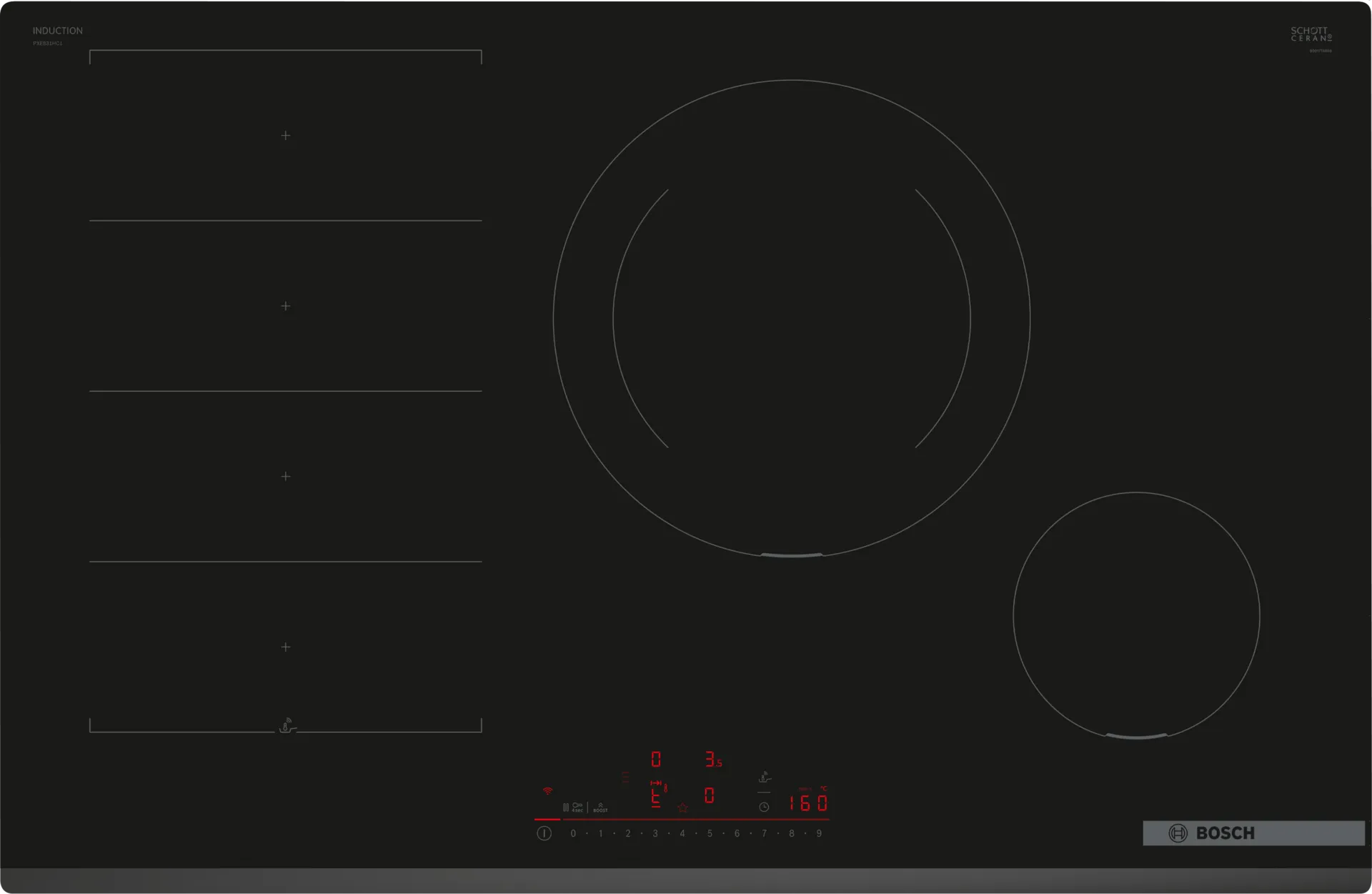 Вграден керамичен плот Bosch PXE831HC1E , Индукционен | JAR Computers Вграден керамичен плот Bosch PXE831HC1E , Индукционен