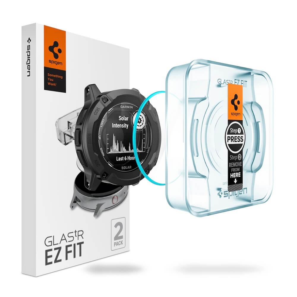 2 броя стъклени защитни покрития за дисплея на Garmin Instinct 2X Solar - Spigen Tempered Glass GLAS.tR EZ Fit 2 Pack (прозрачен) | JAR Computers 2 броя стъклени защитни покрития за дисплея на Garmin Instinct 2X Solar - Spigen Tempered Glass GLAS.tR EZ Fit 2 Pack (прозрачен)