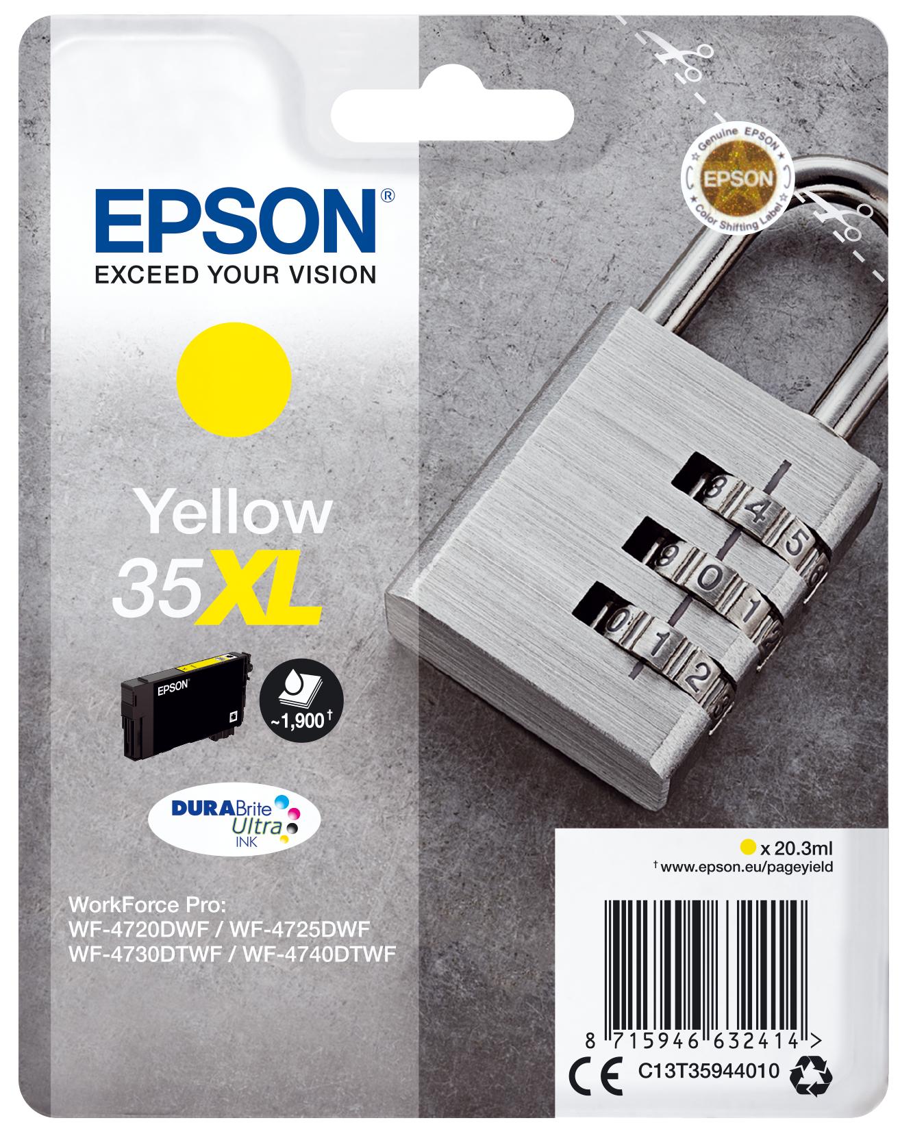 Глава за Epson WorkForce Pro WF-4720 Series - Ink - /35XL/ / C13T35944010 - Yellow - XL - PN C13T35944010 | JAR Computers Глава за Epson WorkForce Pro WF-4720 Series - Ink - /35XL/ / C13T35944010 - Yellow - XL - PN C13T35944010