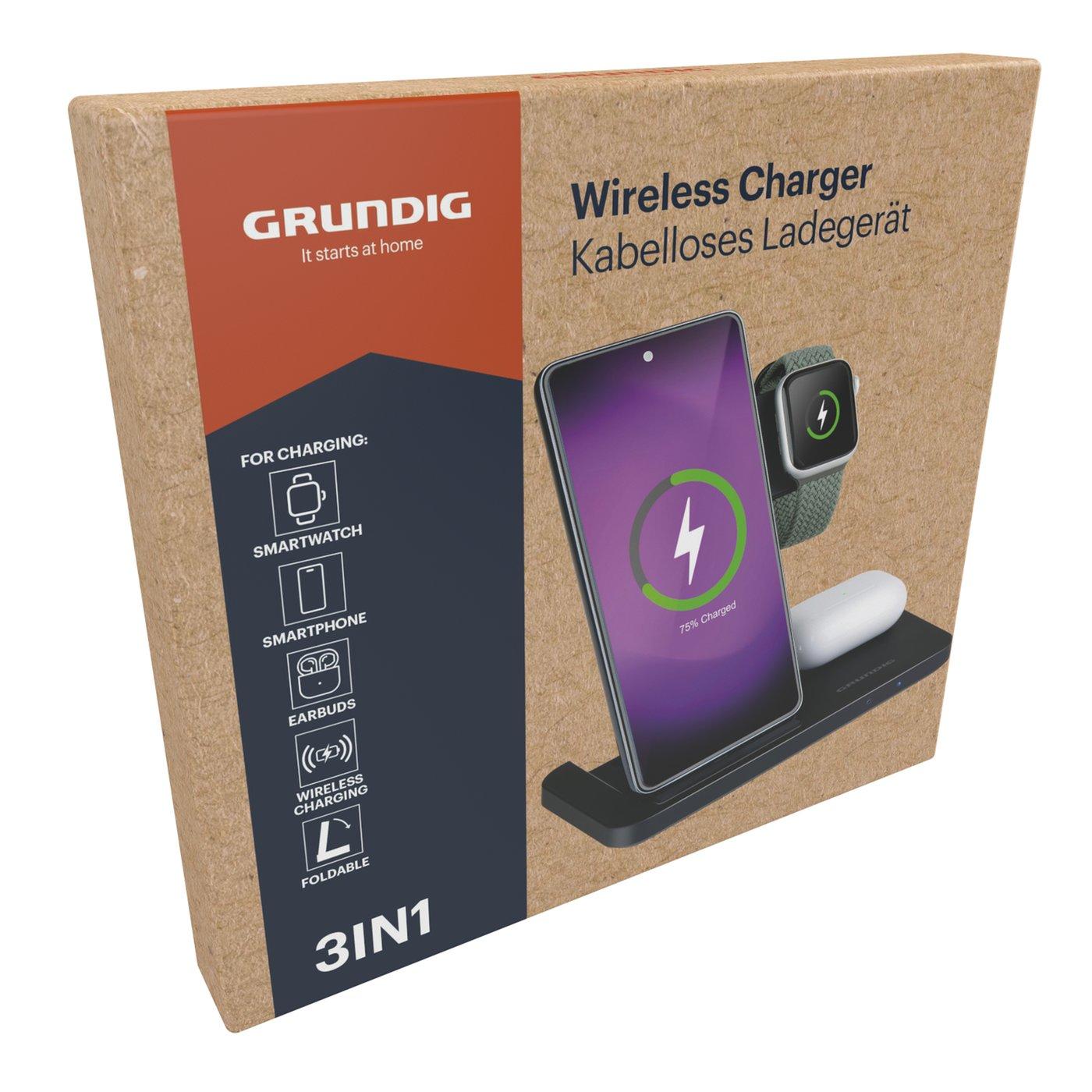 Grundig Безжично зарядно 3-в-1 160x150x15 мм