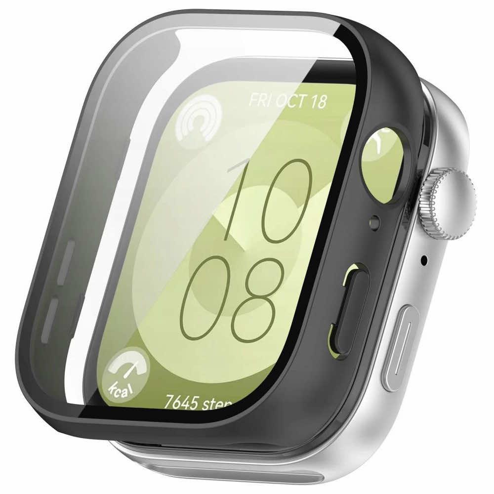 Качествен силиконов (TPU) кейс с вграден протектор за дисплея на Huawei Watch Fit 3 - Tech-protect Defense360 Case (черен) | JAR Computers Качествен силиконов (TPU) кейс с вграден протектор за дисплея на Huawei Watch Fit 3 - Tech-protect Defense360 Case (черен)
