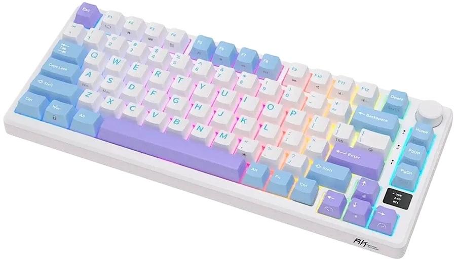 Механична клавиатура Royal Kludge – RK-M75, безжична, K Silver, RGB, Taro Milk | JAR Computers Механична клавиатура Royal Kludge – RK-M75, безжична, K Silver, RGB, Taro Milk