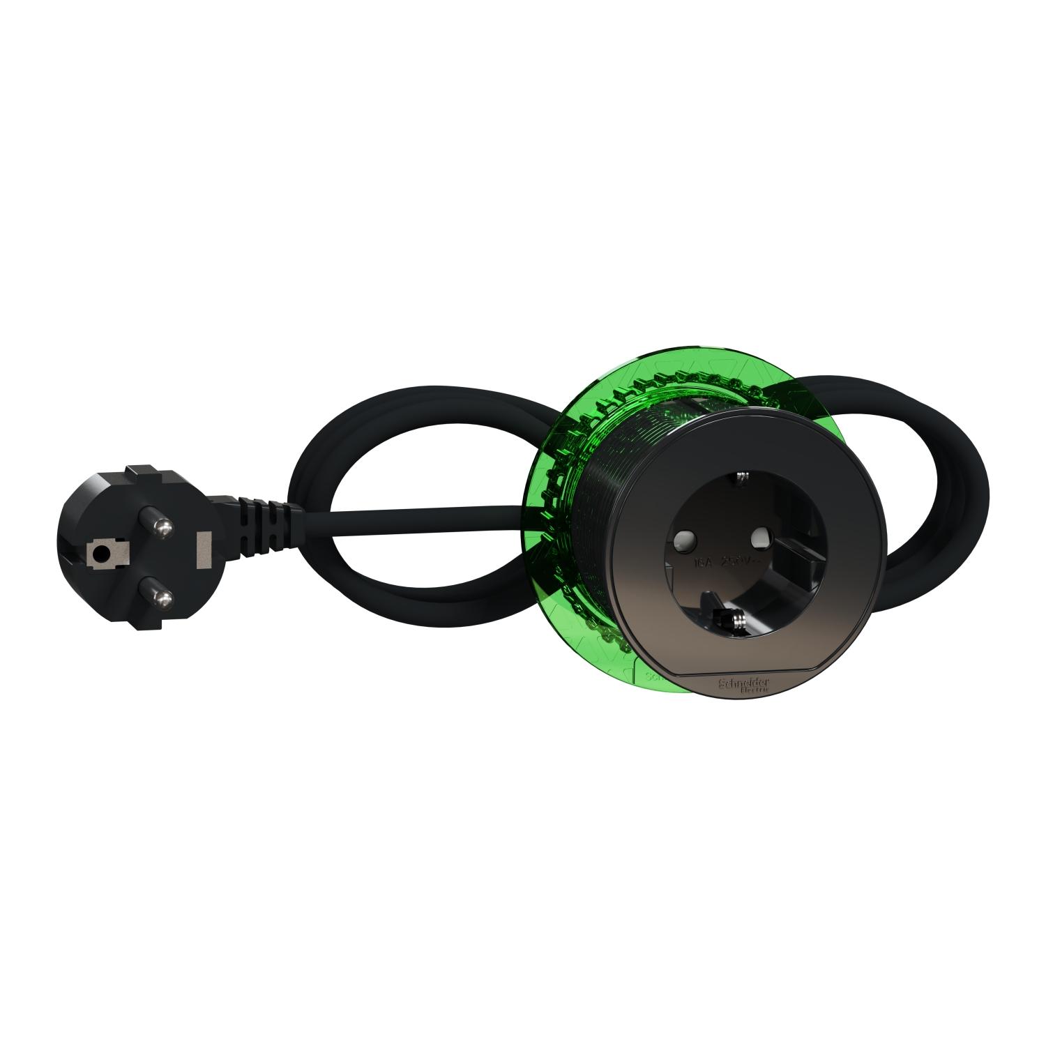 Модул мебел Ф60mm 2P+E Шуко кабел 2m Антрацит XS Unica System+ - Schneider Electric Unica System+ INS44001 | JAR Computers Модул мебел Ф60mm 2P+E Шуко кабел 2m Антрацит XS Unica System+ - Schneider Electric Unica System+ INS44001