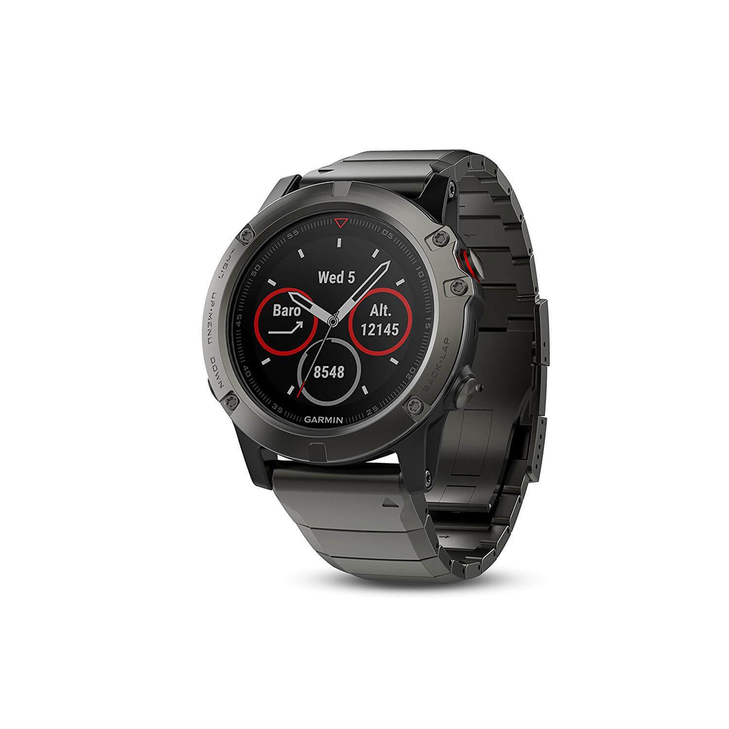 Мултиспорт GPS спортен часовник със сапфирена леща - Garmin Fenix 5 Sapphire (сив с метална каишка) | JAR Computers Мултиспорт GPS спортен часовник със сапфирена леща - Garmin Fenix 5 Sapphire (сив с метална каишка)