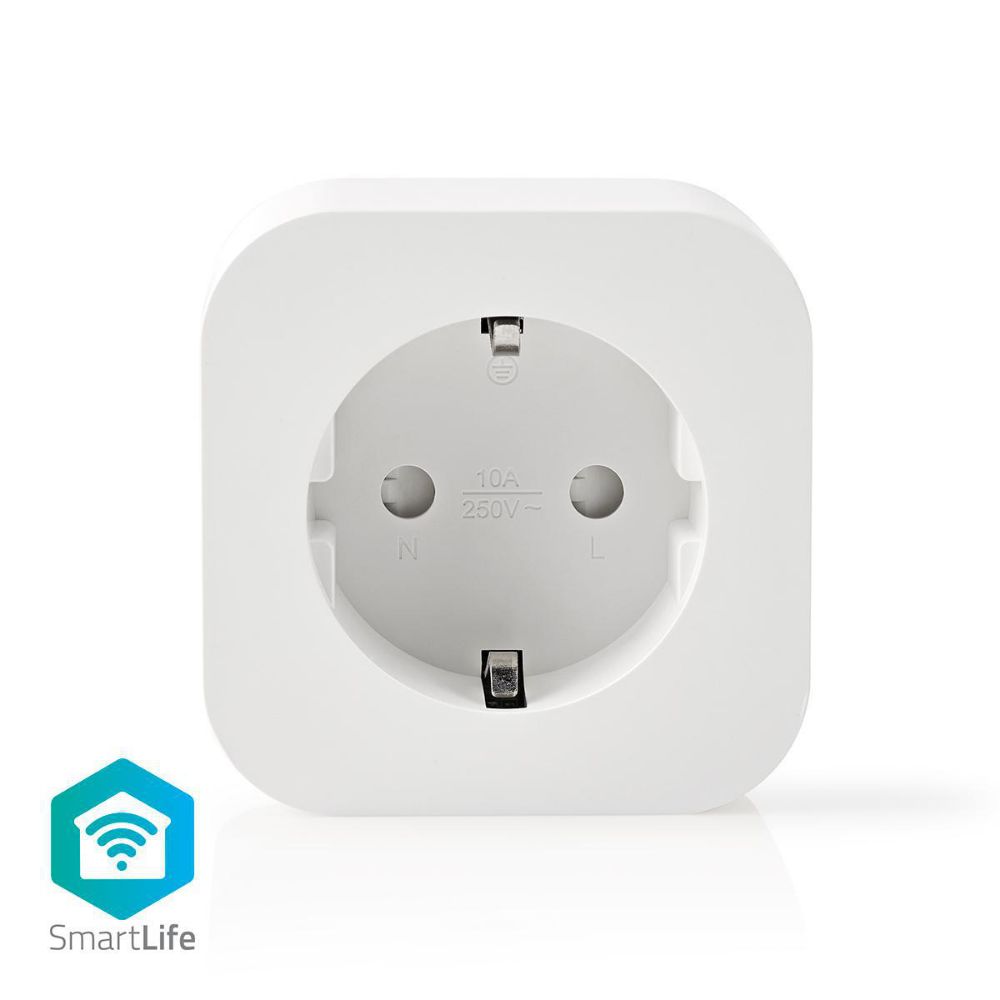 Nedis Smart Plug Schuko Type F 10A Single External Power Socket Wi-Fi White (WIFIP130FWT) (NEDWIFIP130FWT)