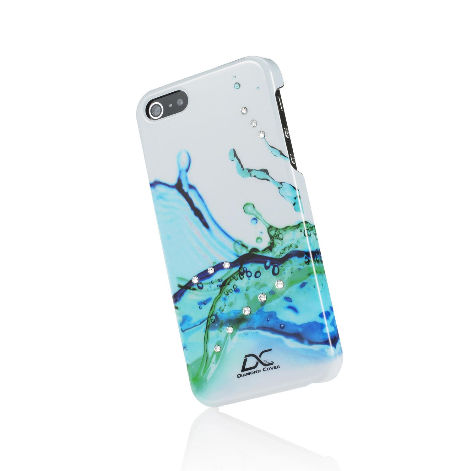 Поликарбонатов кейс за iPhone 5, iPhone 5S, iPhone SE - Diamond Cover Water Blue Case (с кристали на Сваровски) | JAR Computers Поликарбонатов кейс за iPhone 5, iPhone 5S, iPhone SE - Diamond Cover Water Blue Case (с кристали на Сваровски)