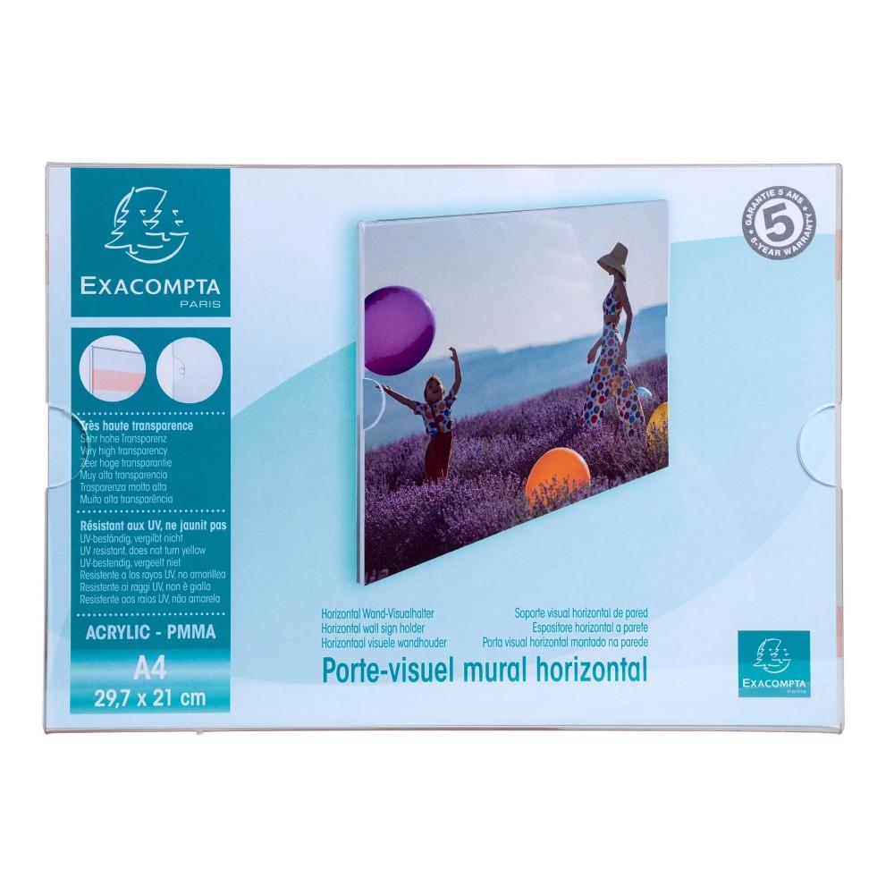 Рамка за стена EXACOMPTA, A4, 210х297 мм, хоризонтална, кристална, акрилна | JAR Computers Рамка за стена EXACOMPTA, A4, 210х297 мм, хоризонтална, кристална, акрилна