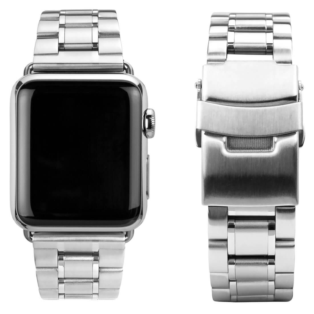 Стоманена каишка с полирани елементи за Apple Watch 42мм, 44мм - Caseual Steel Band (сребрист) | JAR Computers Стоманена каишка с полирани елементи за Apple Watch 42мм, 44мм - Caseual Steel Band (сребрист)