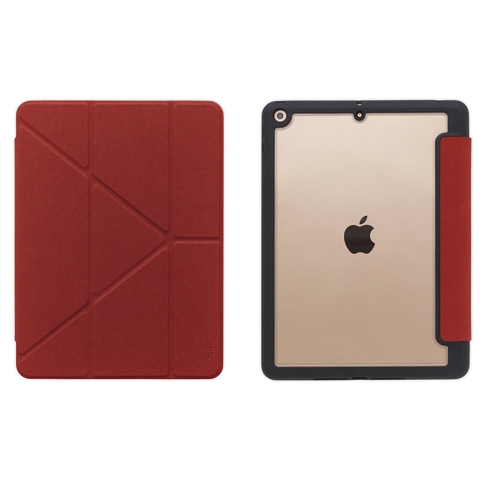Torrii Torero Case - полиуретанов кейс и поставка с отделение за Apple Pencil за iPad 9 (2021), iPad 8 (2020), iPad 7 (2019) (червен)