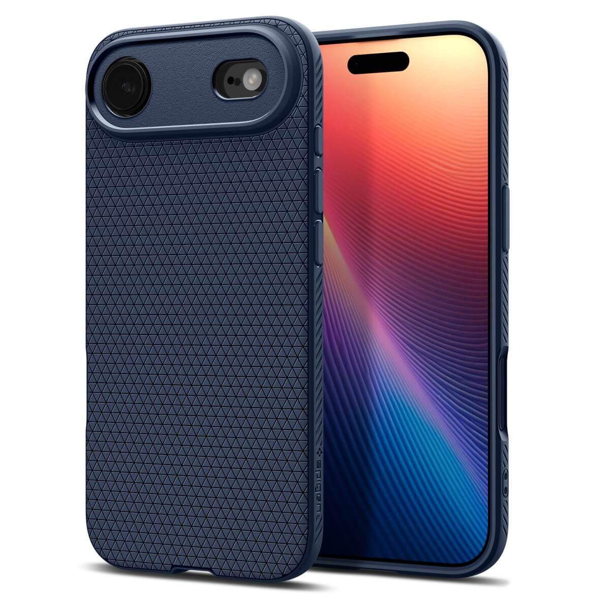 Удароустойчив силиконов (TPU) калъф за iPhone 17 Air - Spigen Liquid Air Case (тъмносин) | JAR Computers Удароустойчив силиконов (TPU) калъф за iPhone 17 Air - Spigen Liquid Air Case (тъмносин)