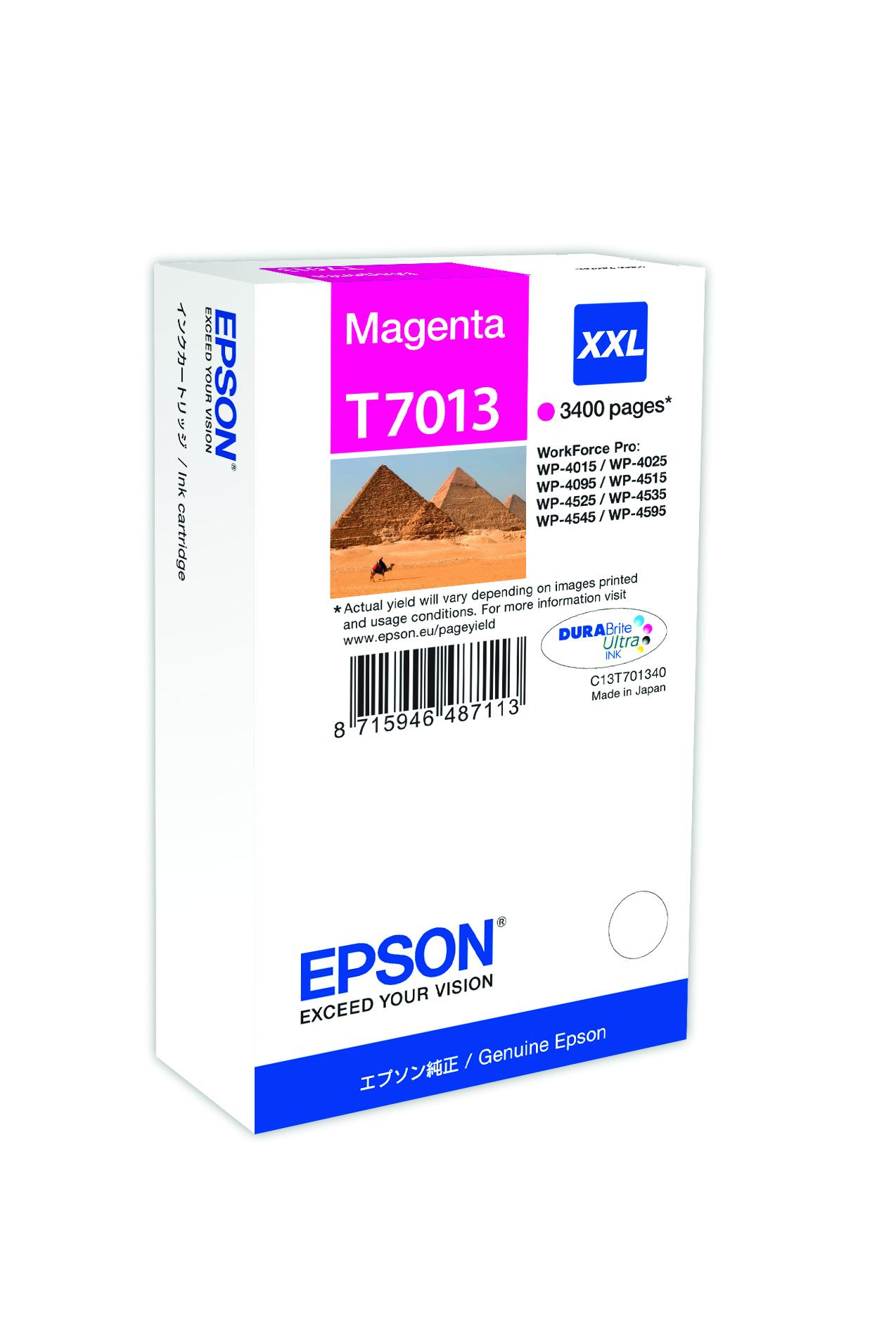 Глава за Epson WorkForce Pro WP-4095/WP-4015 - Ink - T7013 / C13T70134010 - Magenta - XXL - PN C13T70134010 | JAR Computers Глава за Epson WorkForce Pro WP-4095/WP-4015 - Ink - T7013 / C13T70134010 - Magenta - XXL - PN C13T70134010