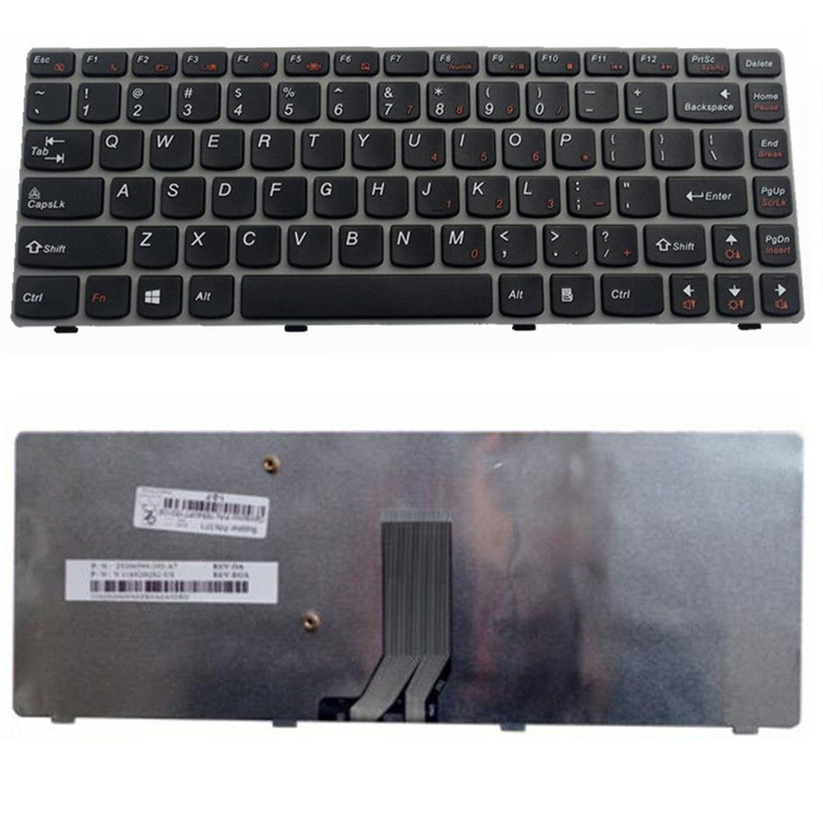 Клавиатура за лаптоп Lenovo IdeaPad Y480 Черна със Сива Рамка / Gray Frame Black | JAR Computers Клавиатура за лаптоп Lenovo IdeaPad Y480 Черна със Сива Рамка / Gray Frame Black