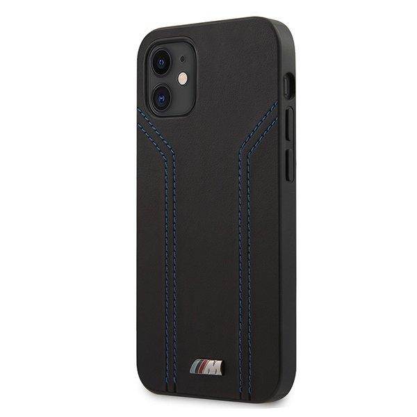 Кожен кейс за iPhone 12 mini - BMW M Collection Blue Lines Leather Hard Case (черен) | JAR Computers Кожен кейс за iPhone 12 mini - BMW M Collection Blue Lines Leather Hard Case (черен)