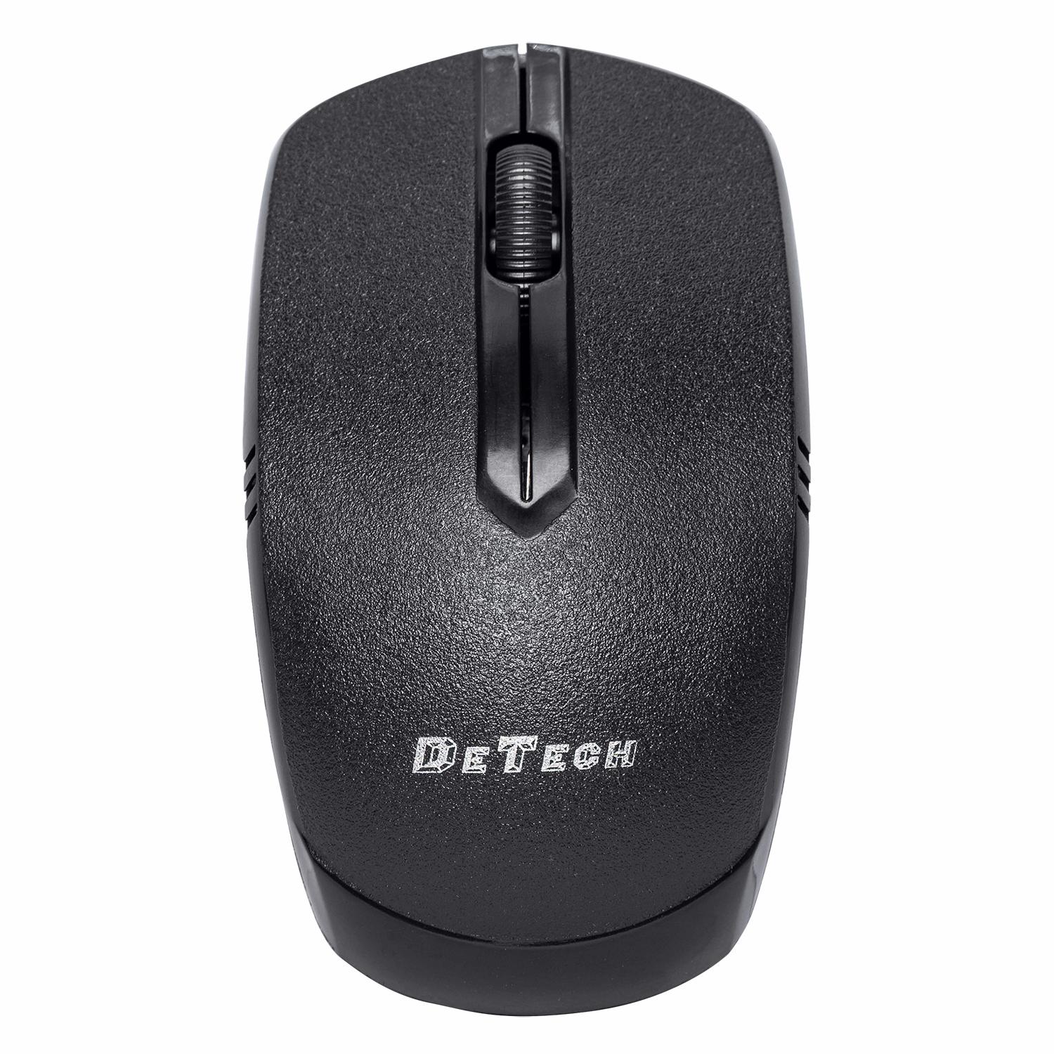 Мишка DeTech D16WL, Безжична, USB, Черен - 786