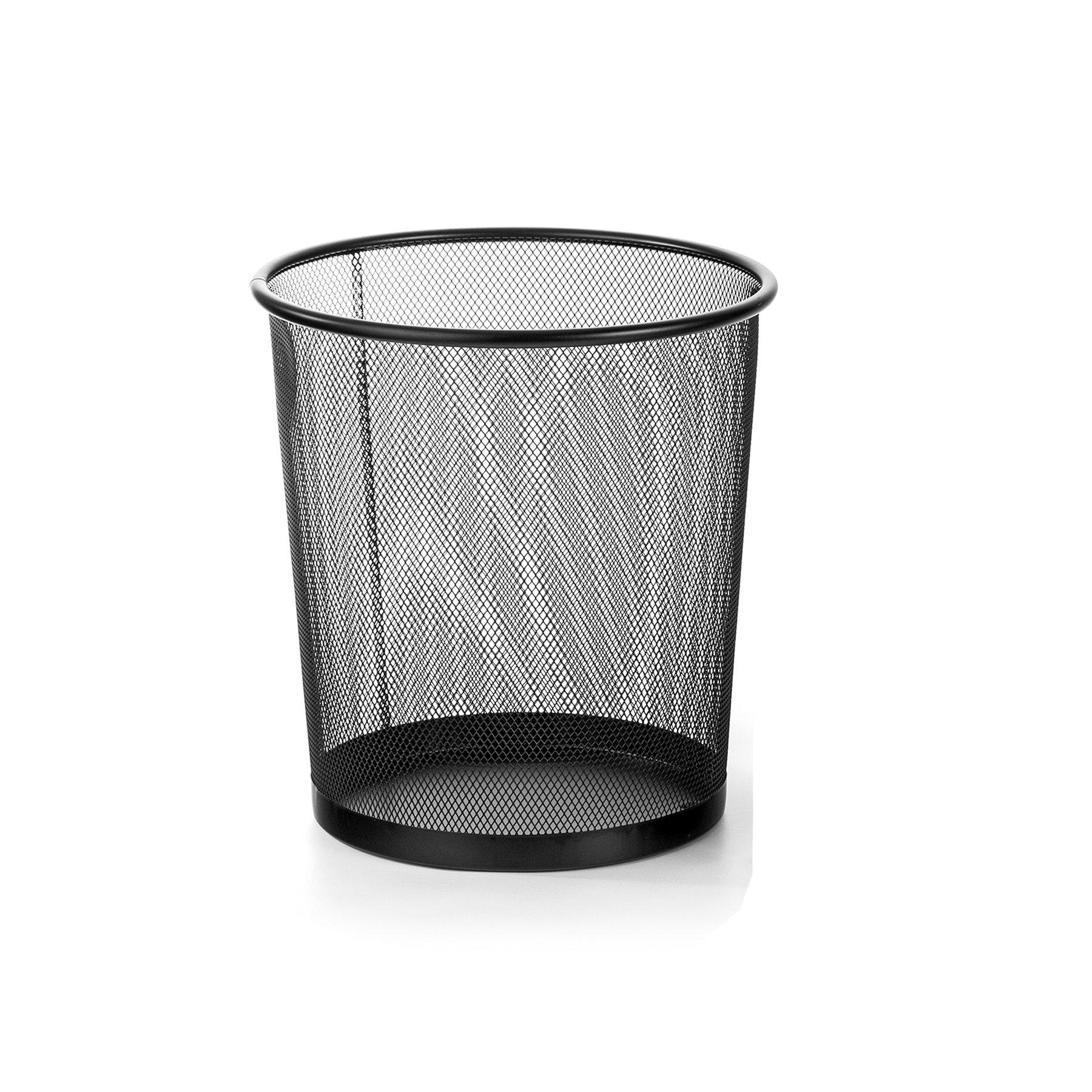 Кош за хартиени отпадъци Office 1, метален, мрежест, 9.5 L, черен, 23.5 x 26.5 cm