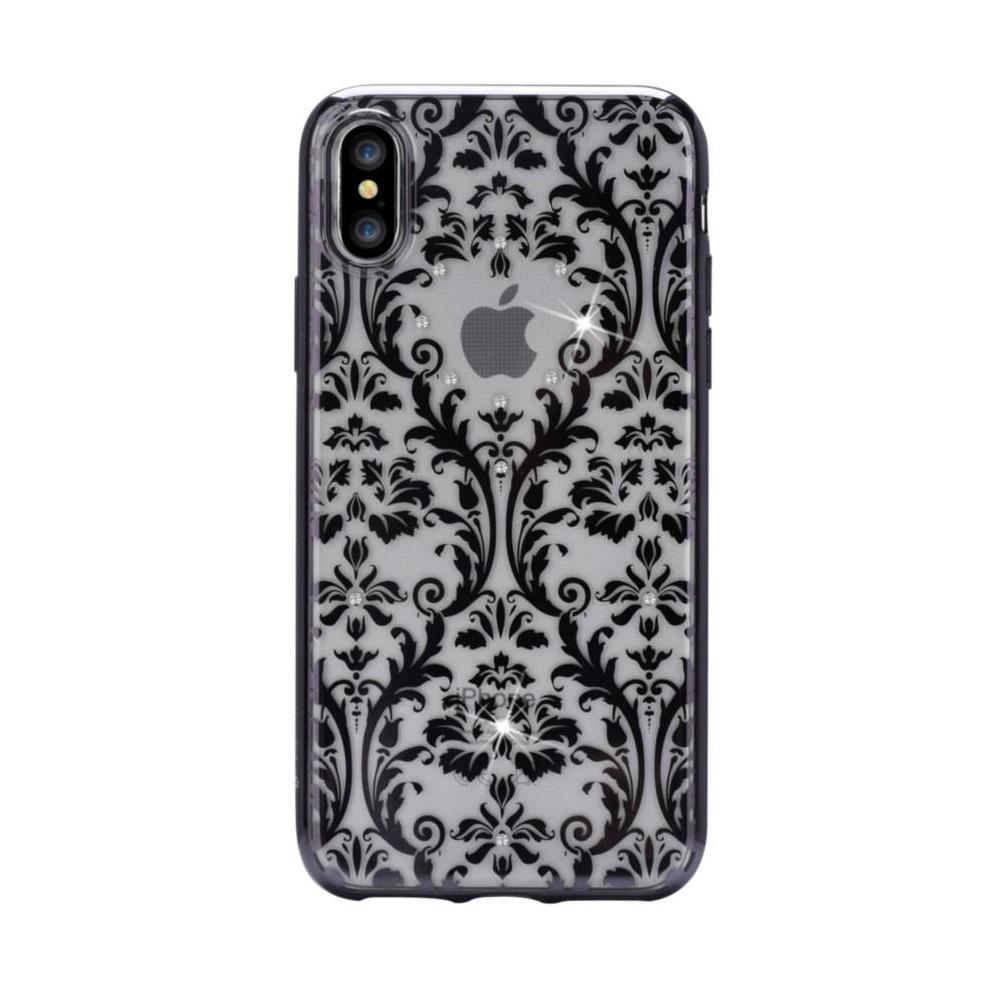 Силиконов (TPU) калъф за iPhone XS, iPhone X (с кристали Сваровски) - Devia Crystal Baroque Case (черен) | JAR Computers Силиконов (TPU) калъф за iPhone XS, iPhone X (с кристали Сваровски) - Devia Crystal Baroque Case (черен)