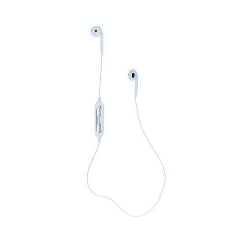 Слушалки с микрофон DEVIA EM019 BLUETOOTH WHITE , Bluetooth , ТАПИ