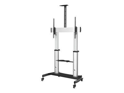 Стойка Mobile TV Stand, Heavy Duty TV Cart for 60-100" Display (100kg/220lb), Height Adjustable Rolling Flat Screen Floor Standing on Wheels, Universal | JAR Computers Стойка Mobile TV Stand, Heavy Duty TV Cart for 60-100" Display (100kg/220lb), Height Adjustable Rolling Flat Screen Floor Standing on Wheels, Universal