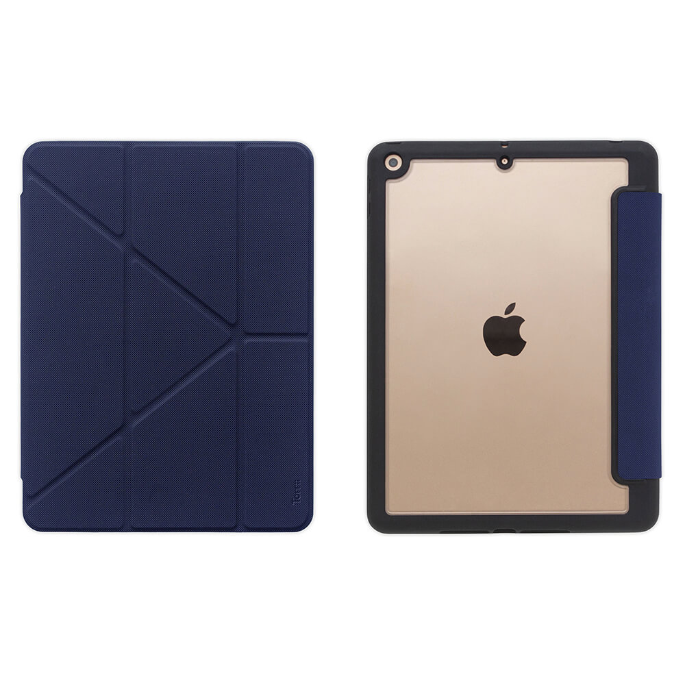 Torrii Torero Case - полиуретанов кейс и поставка с отделение за Apple Pencil за iPad 9 (2021), iPad 8 (2020), iPad 7 (2019) (тъмносин)