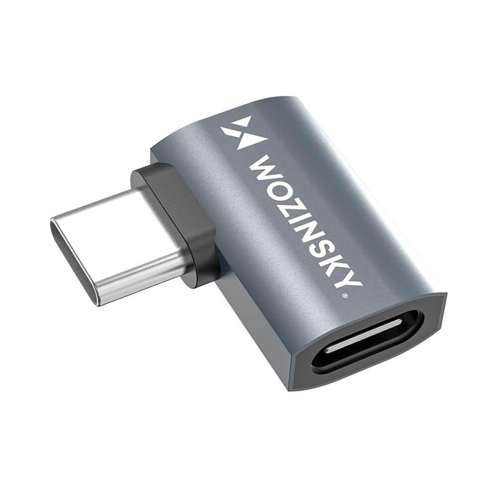 USB-C адаптер за устройства с USB-C порт - Wozinsky WPKB-01 Angled USB-C Male to USB-C Female Adapter 240W (тъмносив) | JAR Computers USB-C адаптер за устройства с USB-C порт - Wozinsky WPKB-01 Angled USB-C Male to USB-C Female Adapter 240W (тъмносив)