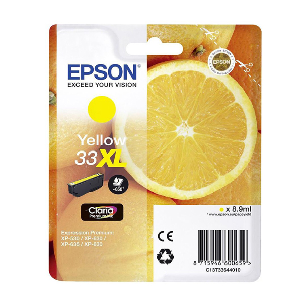 XP 530/630/635/830 SERIES 33 INK CRTR YELLOW XL (EPST336440)