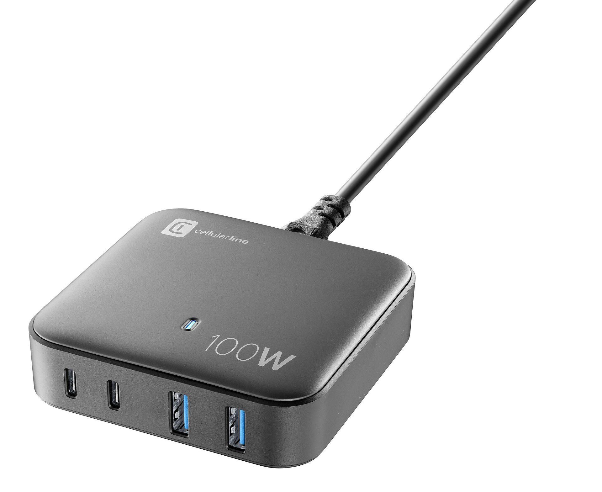 Зарядна станция 220V GaN 2xUSB, 2xUSB-C 100W