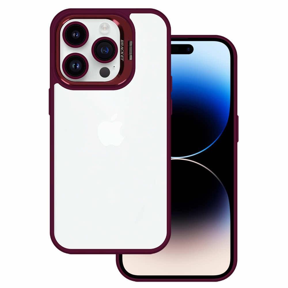 Хибриден кейс с поставка и стъклени лещи за камерата за iPhone 14 (червен) - Tel Protect Kickstand Case and Camera Glass Lens | JAR Computers Хибриден кейс с поставка и стъклени лещи за камерата за iPhone 14 (червен) - Tel Protect Kickstand Case and Camera Glass Lens