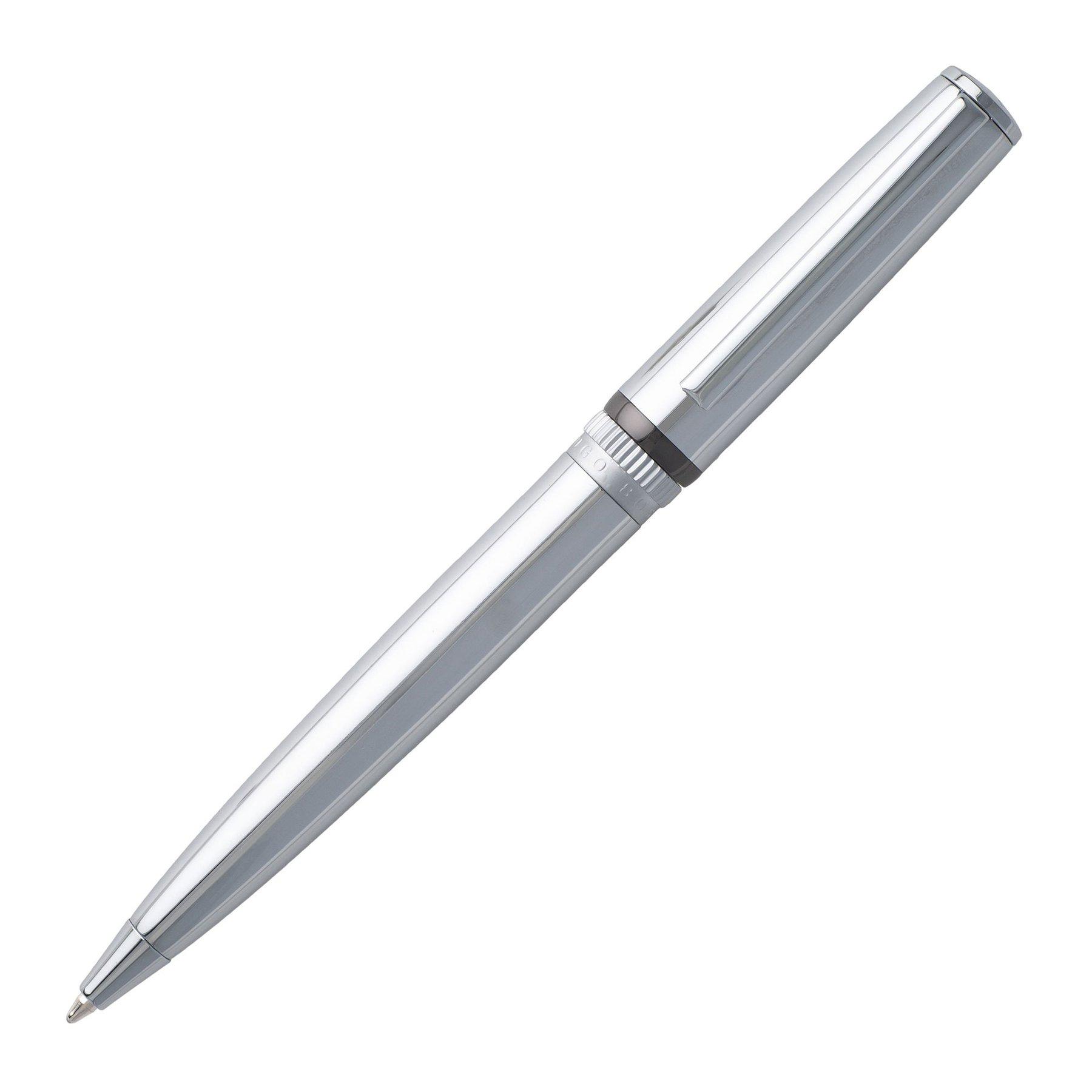 Hugo Boss Химикалка Gear Metal, в кутия, сребриста