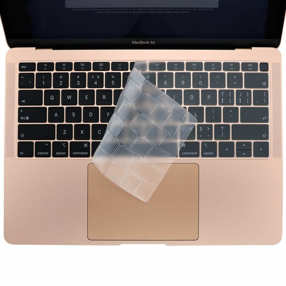 JC Keyboard Silicone Cover - силиконов протектор за клавиатурата на MacBook Air 13 (2020) (EU стандарт) (прозрачен-мат)