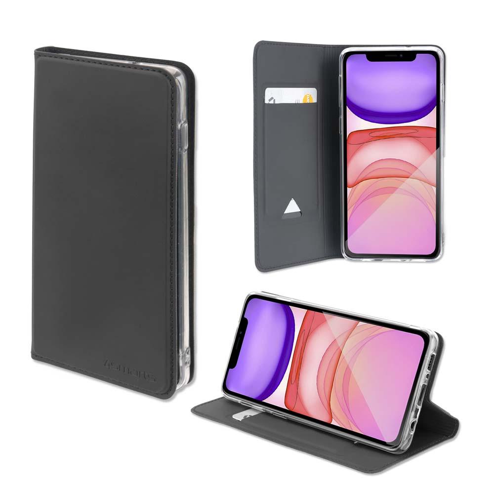 Кожен калъф с поставка и отделение за кр. карта за iPhone 12, iPhone 12 Pro - 4smarts Flip Case URBAN Lite (черен) | JAR Computers Кожен калъф с поставка и отделение за кр. карта за iPhone 12, iPhone 12 Pro - 4smarts Flip Case URBAN Lite (черен)