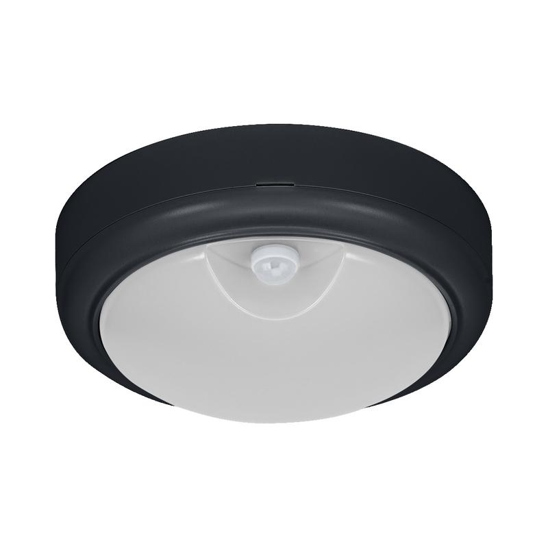 LED Аплик 15W 1200lm 3000K/4000K/6500K IP54 IK06 с PIR сензор, черен - OSRAM BULKHEAD MOTUS ROUND LED689888 | JAR Computers LED Аплик 15W 1200lm 3000K/4000K/6500K IP54 IK06 с PIR сензор, черен - OSRAM BULKHEAD MOTUS ROUND LED689888