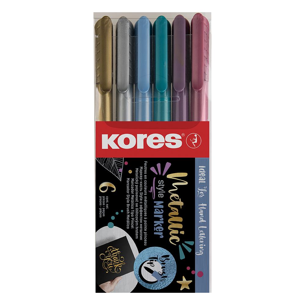 Маркер четка Kores Metallic 6 броя | JAR Computers Маркер четка Kores Metallic 6 броя