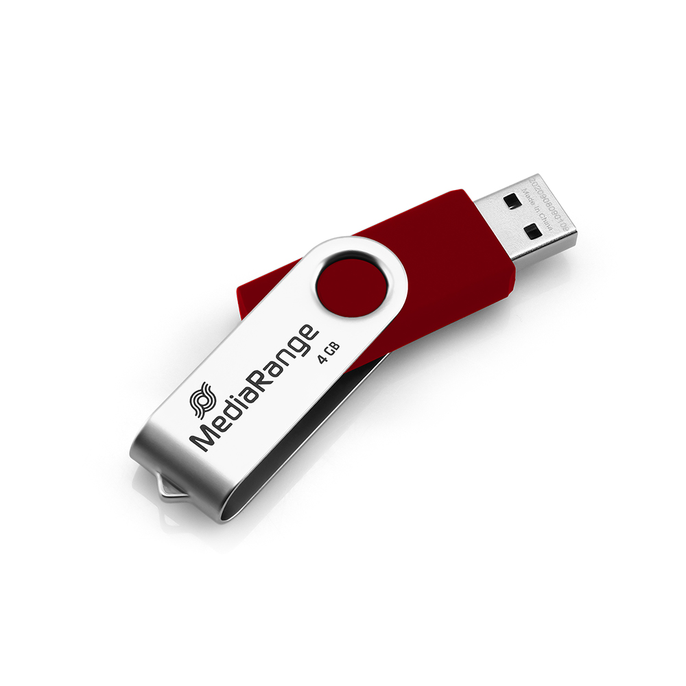 MediaRange USB flash drive, 4GB, red/silver (MR907-RED) | JAR Computers MediaRange USB flash drive, 4GB, red/silver (MR907-RED)