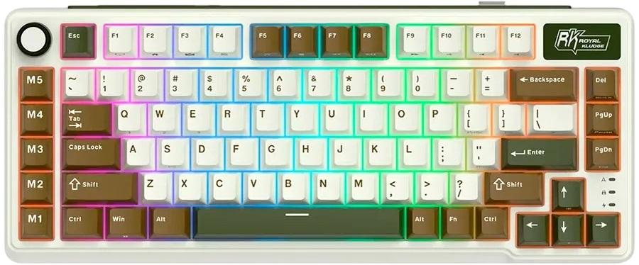 Механична клавиатура Royal Kludge – RK-L75, безжична, Cream, RGB, Green | JAR Computers Механична клавиатура Royal Kludge – RK-L75, безжична, Cream, RGB, Green