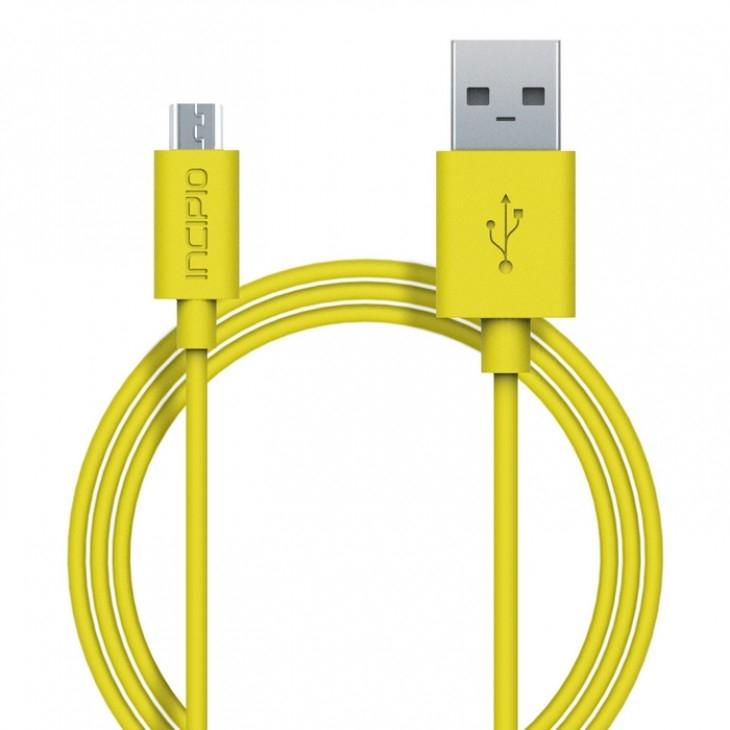 MicroUSB кабел (100 см.) за мобилни устройства и устройства с microUSB вход - Incipio Charge/Sync Micro-USB cable (жълт) | JAR Computers MicroUSB кабел (100 см.) за мобилни устройства и устройства с microUSB вход - Incipio Charge/Sync Micro-USB cable (жълт)