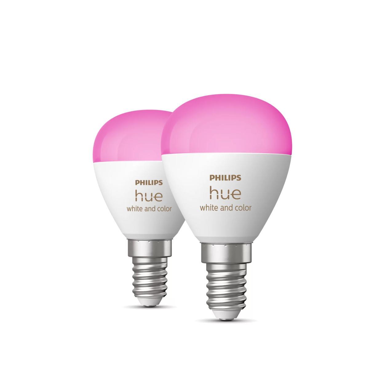 Philips Hue White and colour ambience Lustre – E14 smart bulb – (2-pack) | JAR Computers Philips Hue White and colour ambience Lustre – E14 smart bulb – (2-pack)