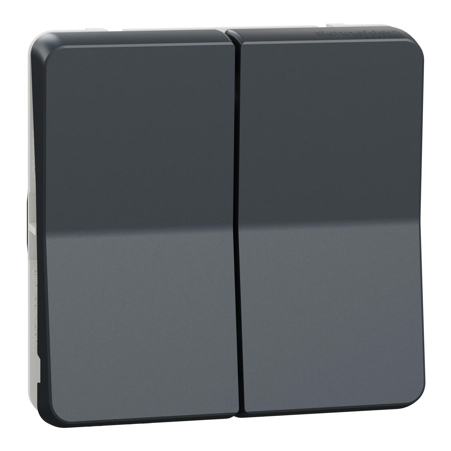 Сериен девиаторен ключ механизъм 10A IP55 Антрацит - SCHNEIDER ELECTRIC Mureva Styl MUR35019 | JAR Computers Сериен девиаторен ключ механизъм 10A IP55 Антрацит - SCHNEIDER ELECTRIC Mureva Styl MUR35019