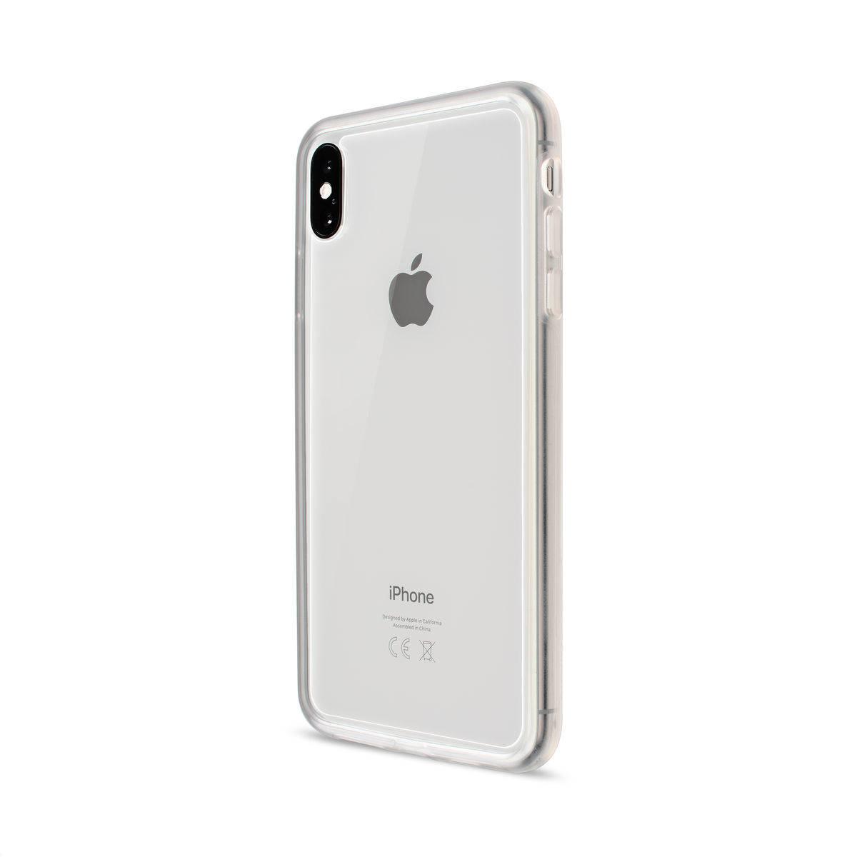 Силиконов (TPU) бъмпер и стъклено защитно покритие за гърба за iPhone XS Max - Artwizz Bumper + Second Back (бял-прозрачен) | JAR Computers Силиконов (TPU) бъмпер и стъклено защитно покритие за гърба за iPhone XS Max - Artwizz Bumper + Second Back (бял-прозрачен)