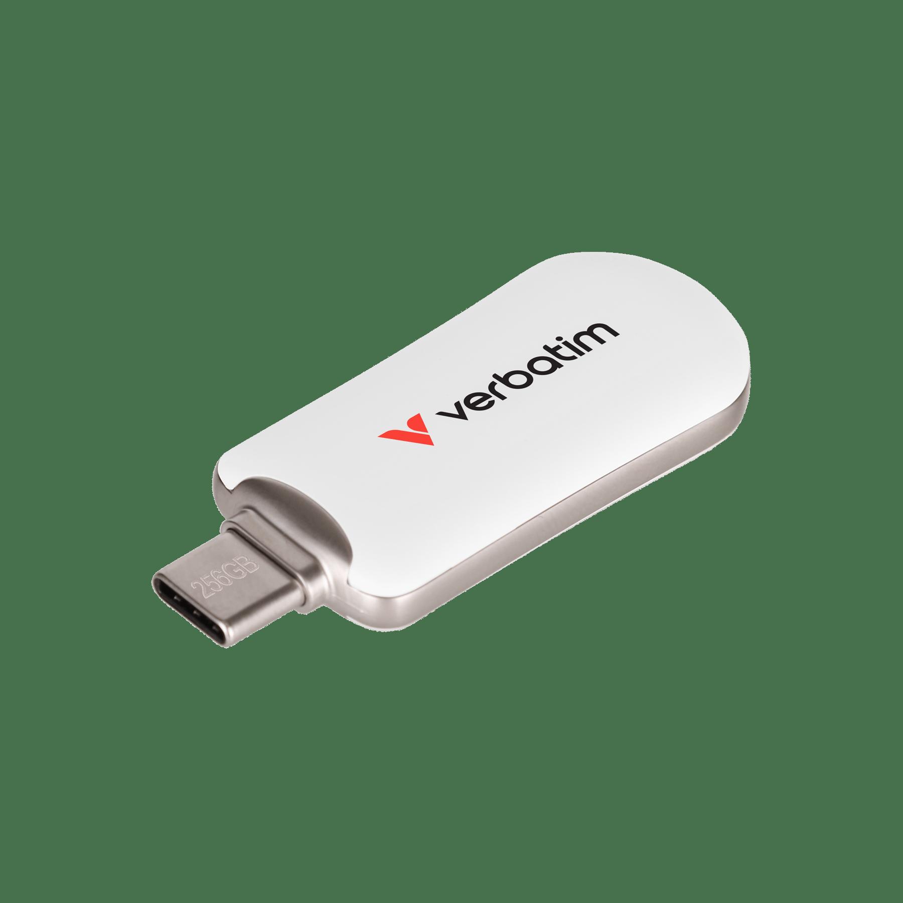 USB флаш памет Verbatim Plectra, 256 GB, USB Type-C 3.2, бяла