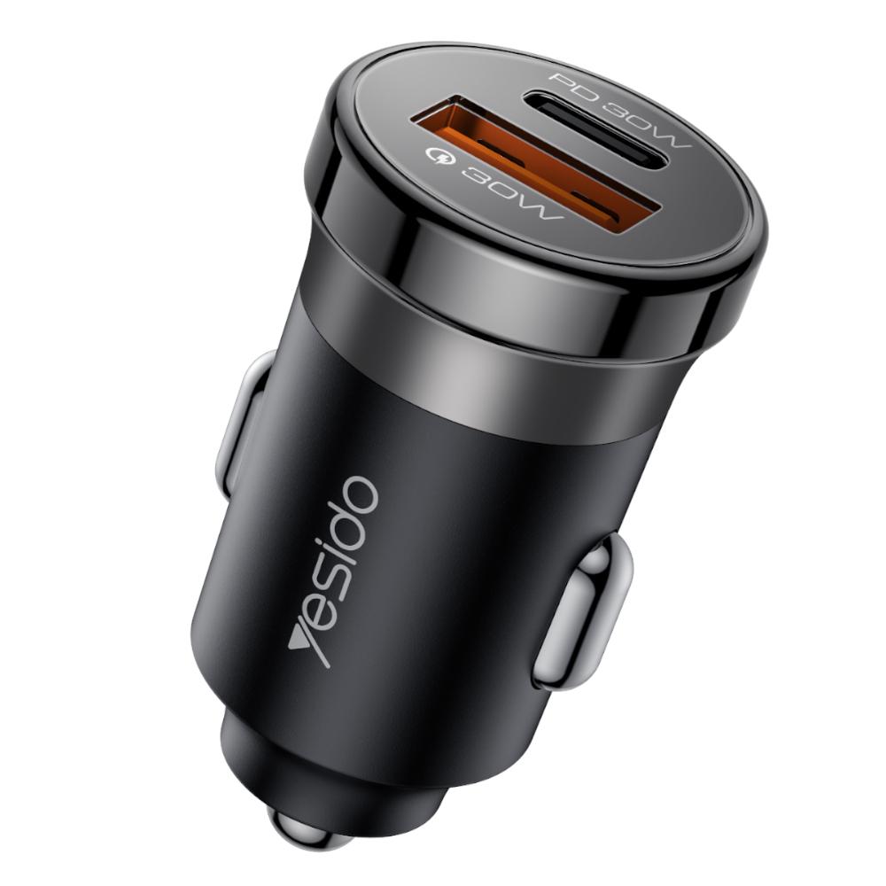 12-24V Зарядно Yesido Y72 USB-A USB-C 30W | JAR Computers 12-24V Зарядно Yesido Y72 USB-A USB-C 30W
