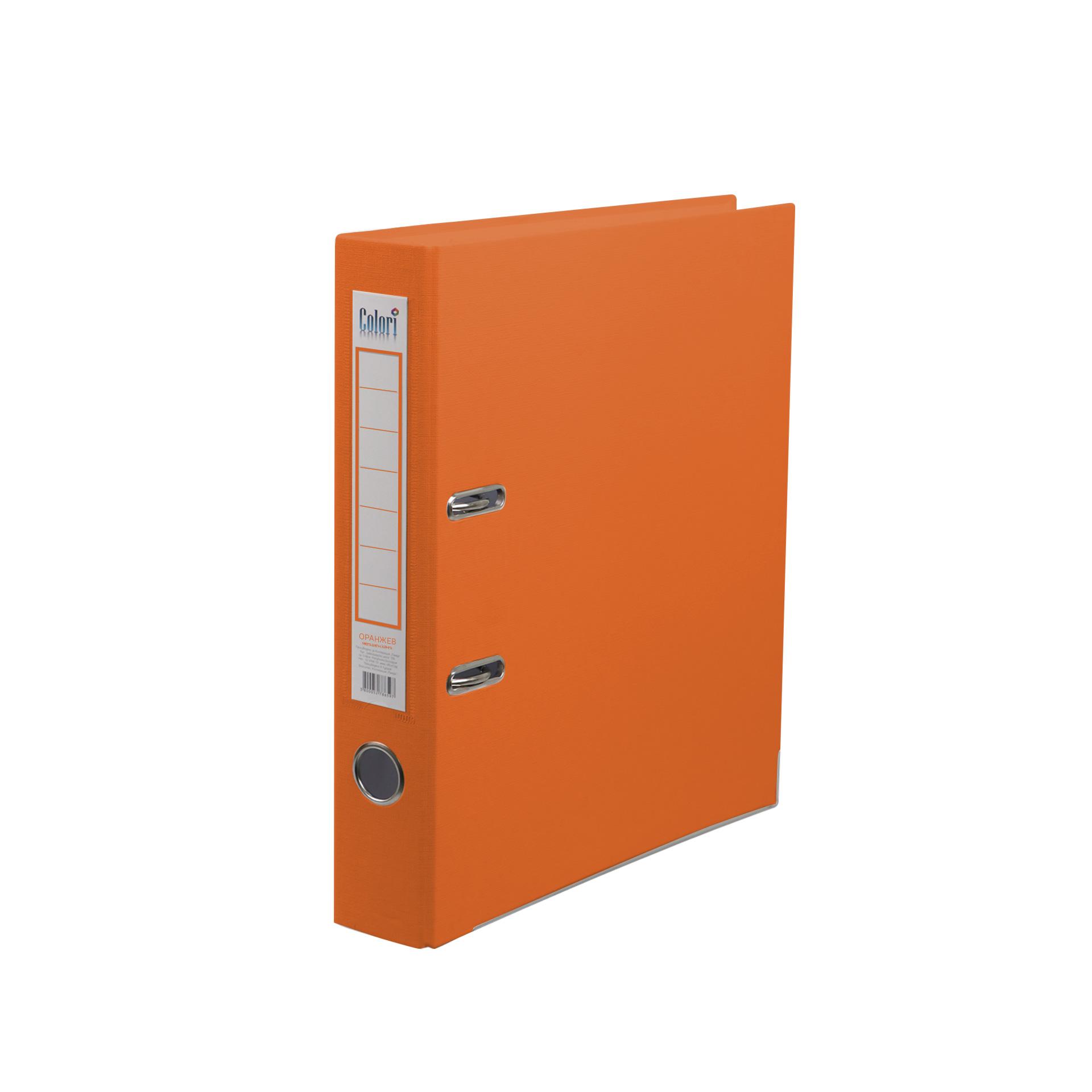 Colori Класьор, 5 cm, PP, с метален кант, оранжев