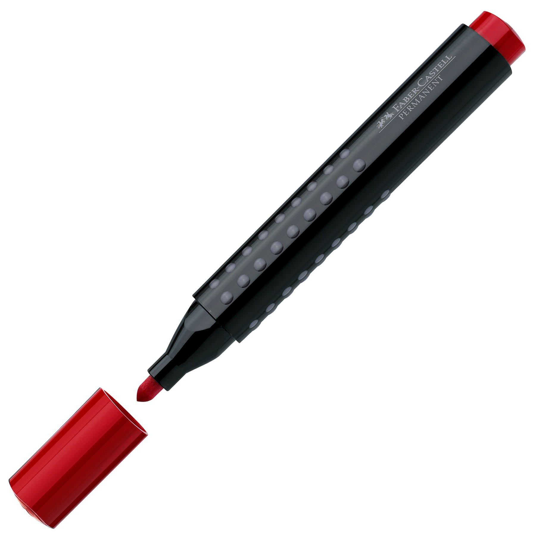 Faber-Castell Перманентен маркер Grip 1504, объл, червен
