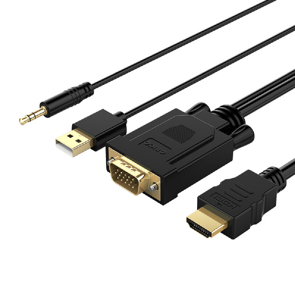 Кабел HDMI M към VGA F + 3.5мм 1.8м