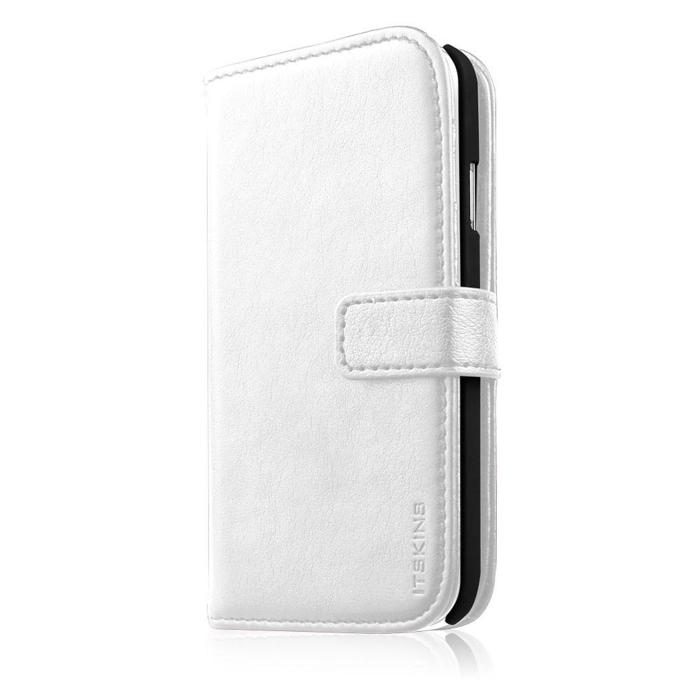 Кожен калъф, тип портфейл и поставка за Samsung Galaxy S5 SM-G900, Samsung Galaxy S5 Neo - Itskins Wallet Book Case (бял) | JAR Computers Кожен калъф, тип портфейл и поставка за Samsung Galaxy S5 SM-G900, Samsung Galaxy S5 Neo - Itskins Wallet Book Case (бял)