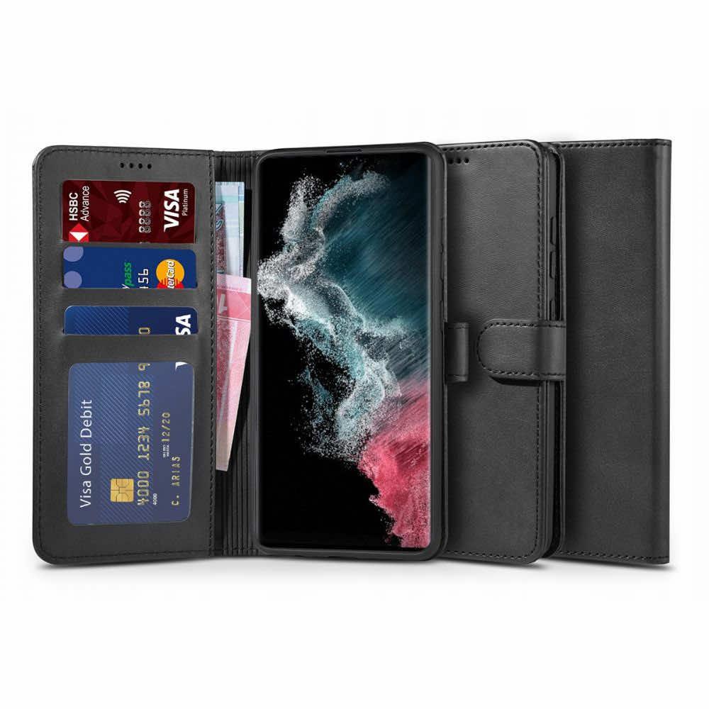 Кожен калъф, тип портфейл за Samsung Galaxy S22 Plus - Tech-Protect Wallet Leather Flip Case (черен) | JAR Computers Кожен калъф, тип портфейл за Samsung Galaxy S22 Plus - Tech-Protect Wallet Leather Flip Case (черен)