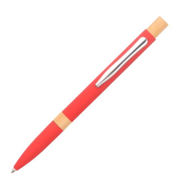 Office 1 Химикалка Mentor, метална, гумирана, бамбуков топ, червена | JAR Computers Office 1 Химикалка Mentor, метална, гумирана, бамбуков топ, червена