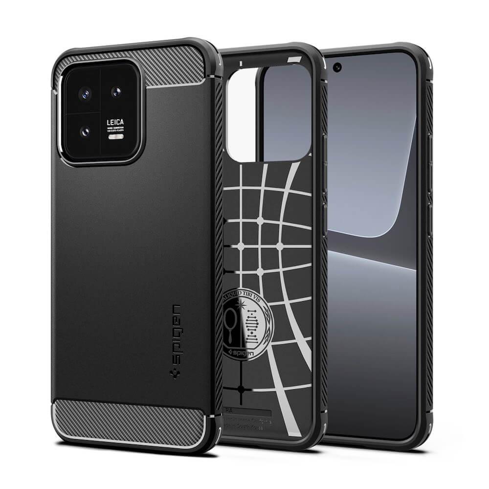 Тънък качествен силиконов (TPU) калъф за Xiaomi 13 (черен) - Spigen Rugged Armor Case (нарушена опаковка) | JAR Computers Тънък качествен силиконов (TPU) калъф за Xiaomi 13 (черен) - Spigen Rugged Armor Case (нарушена опаковка)