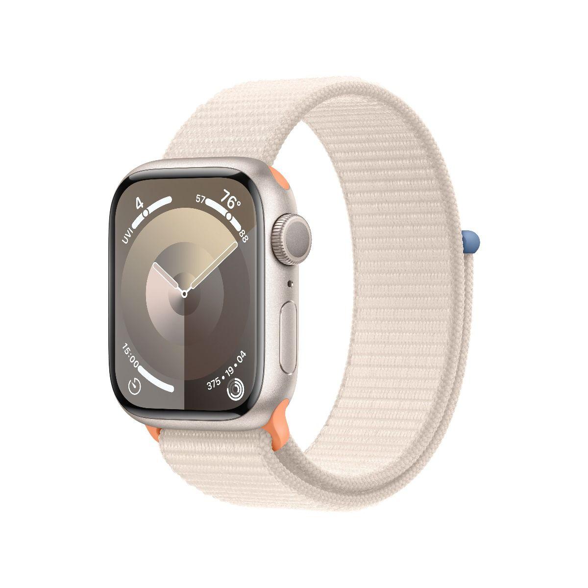 Умен часовник от Apple - Apple Watch Series 9 GPS, 45mm Starlight Aluminium Case with Starlight Sport Loop | JAR Computers Умен часовник от Apple - Apple Watch Series 9 GPS, 45mm Starlight Aluminium Case with Starlight Sport Loop