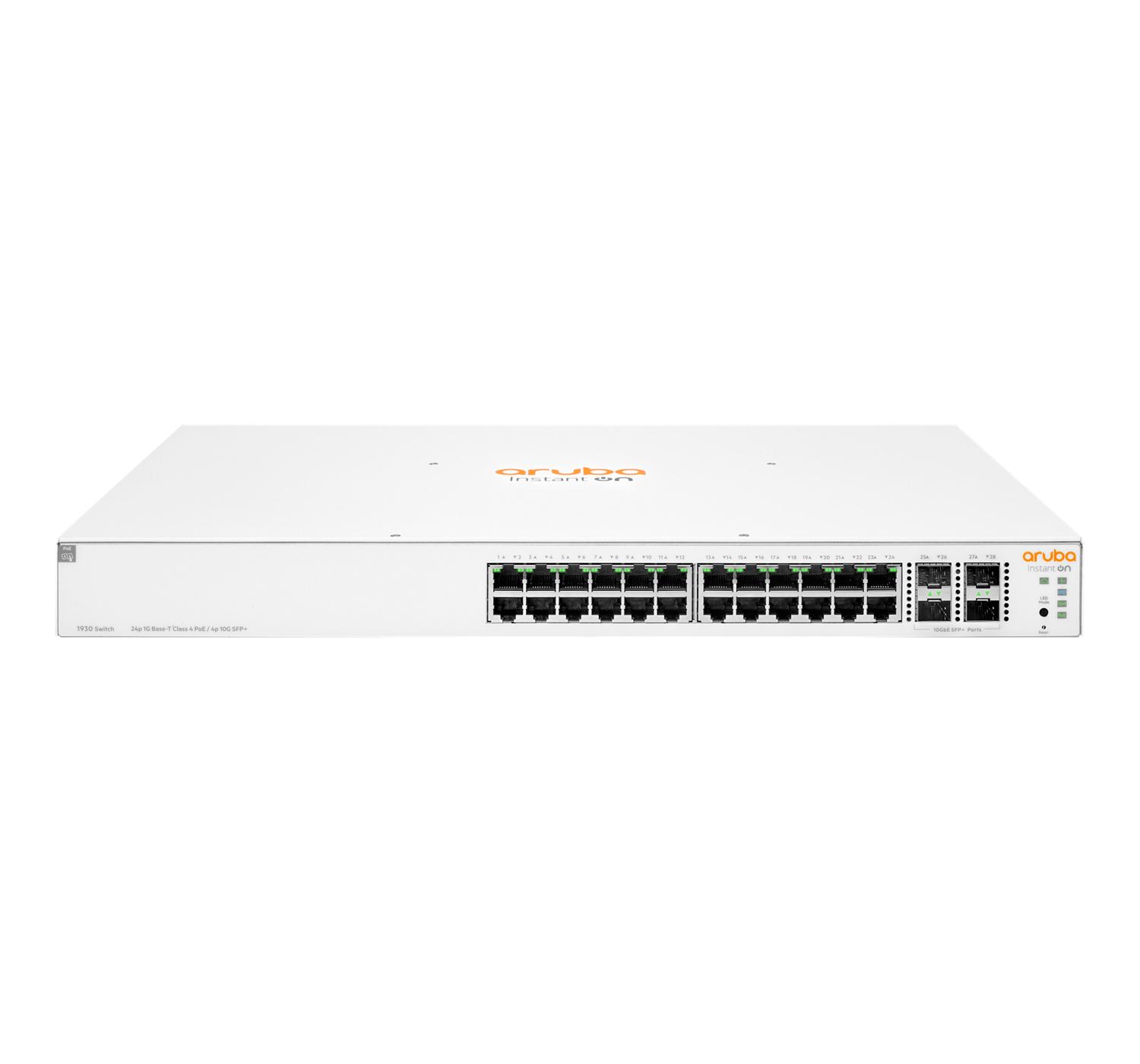 HPE Aruba Networking Aruba Instant On 1930 Управляем L2+ Gigabit Ethernet (10/100/1000) Захранване по Ethernet (PoE) 1U Бяла | JAR Computers HPE Aruba Networking Aruba Instant On 1930 Управляем L2+ Gigabit Ethernet (10/100/1000) Захранване по Ethernet (PoE) 1U Бяла