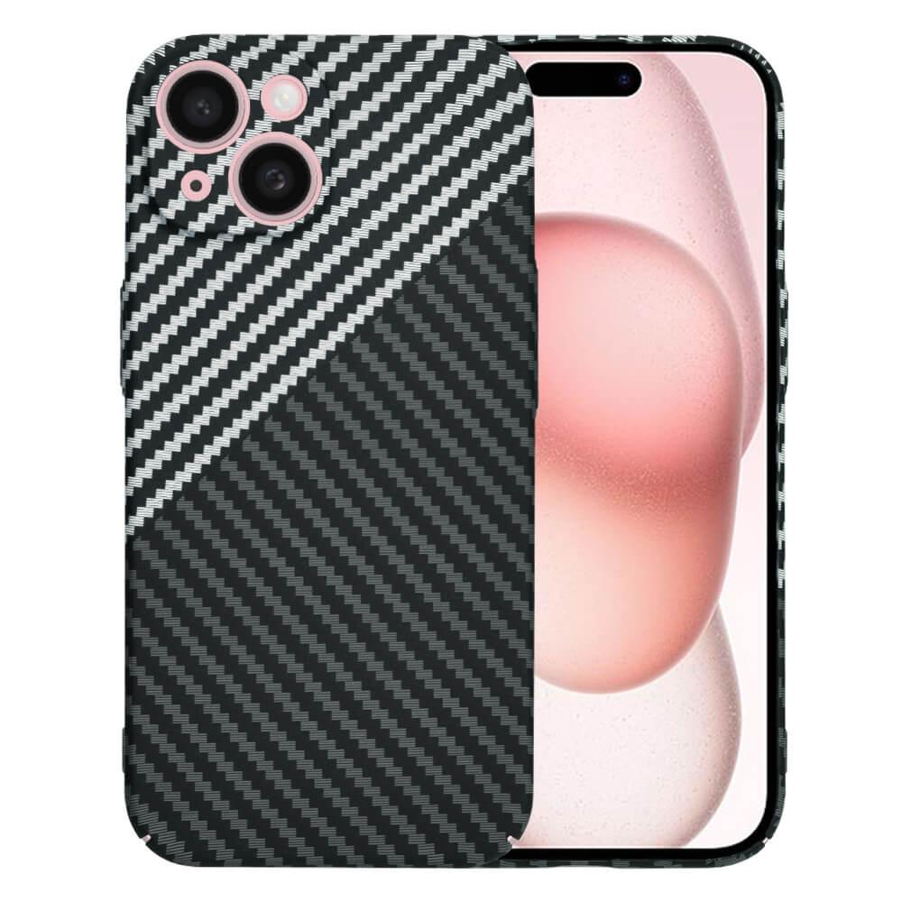 Качествен тънък матиран кейс за iPhone 15 - Techsuit Carbonite FiberShell Case (черен-сив) | JAR Computers Качествен тънък матиран кейс за iPhone 15 - Techsuit Carbonite FiberShell Case (черен-сив)